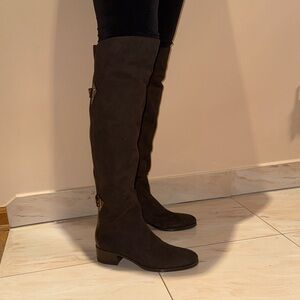Le Pepe brown suede leather over the knee boots Italian size 37 NEW